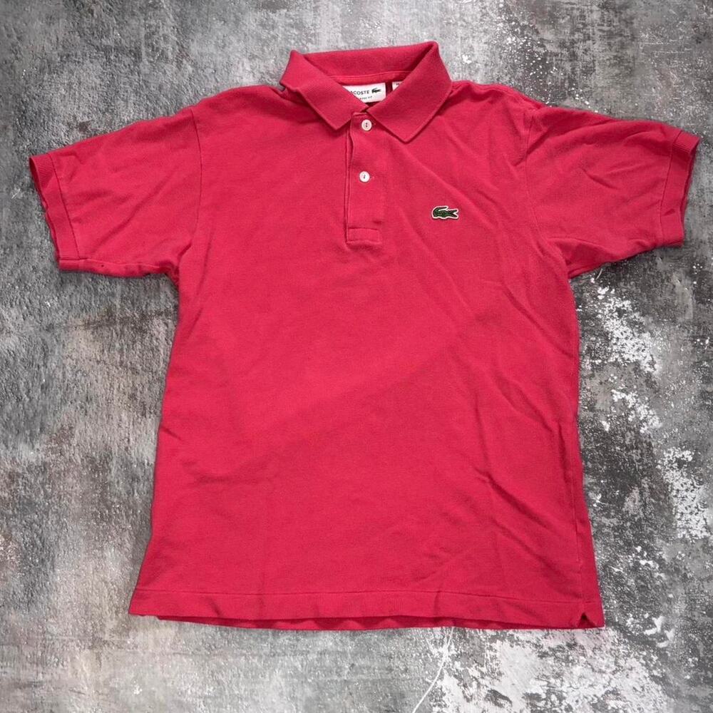 Pink Lacoste Polo Shirt. Pink & Green Alligator. Made In Japan. Size Small.
